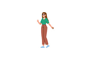 Young woman waving hand and smiling, a Person Illustration by pikepicture