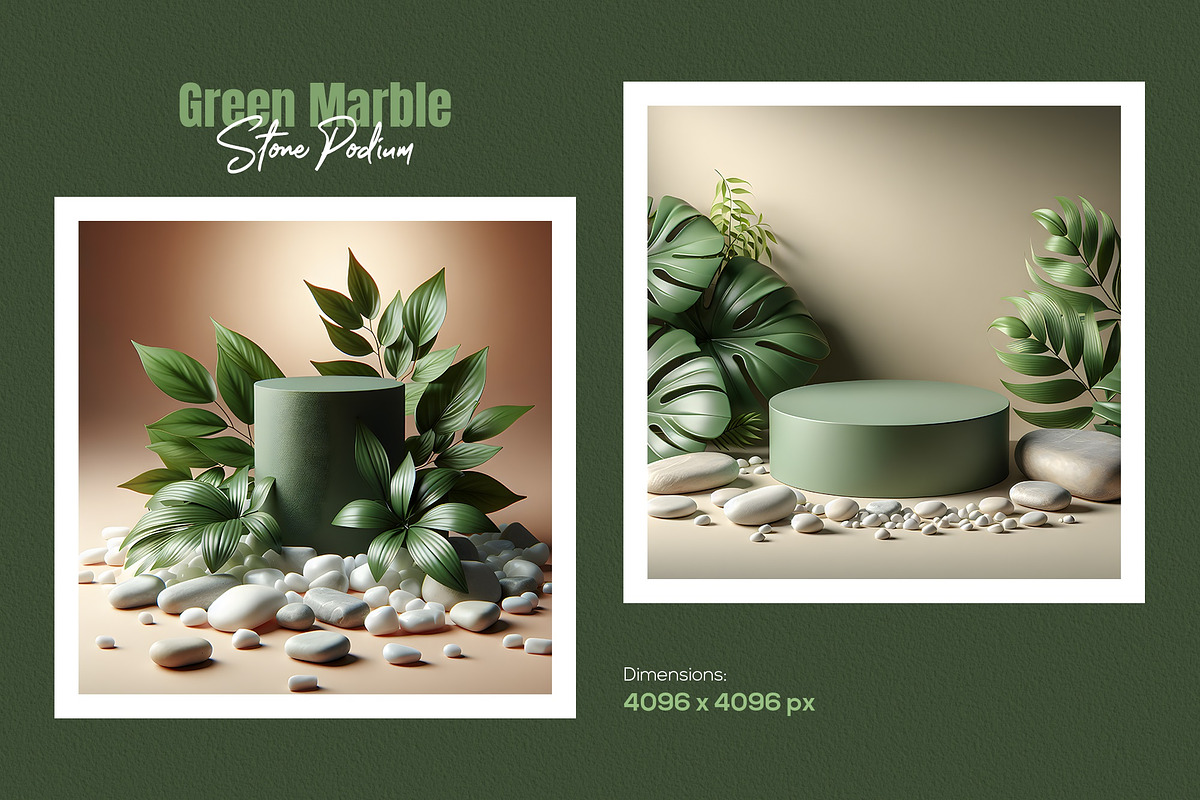 20 Green Marble Stone Podium Bundle, a Background Photo by zahidhossainalif (Photo 10 of 11)