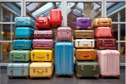 Stylish Colorful travel suitcase, a Holiday Photo by Ylivdesign