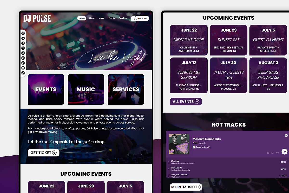 DJ & Disco Website Template, a Wix Template by Kitteeh (Photo 7 of 21)