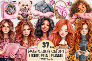 Leopard Print Planner Clipart, a Seasonal Illustration by Rose Art