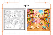 Cozy Introvert Girl Coloring Book, a Person Illustration by Design Station (Thumbnail 2 of 7)
