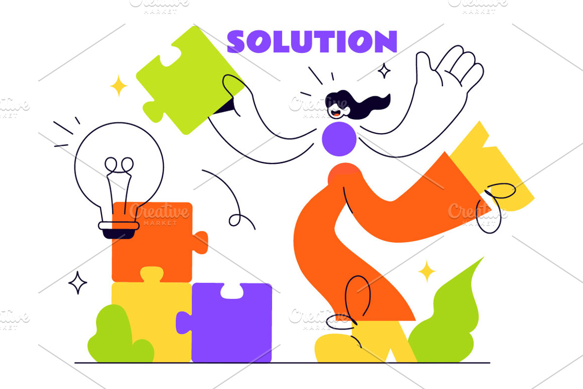 6 Solution Vector Illustration, a Person Illustration by denayunebgt (Photo 3 of 3)