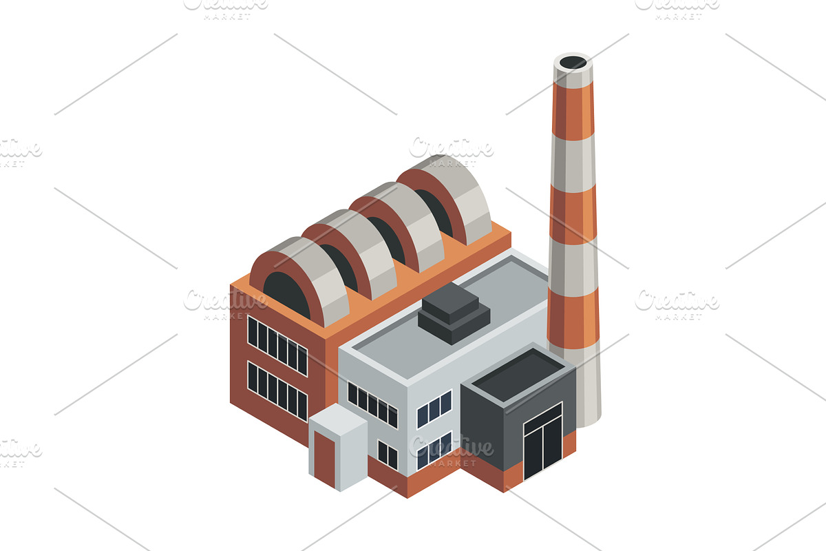 Isometric factory. Concept of, an Illustration by the8monkey