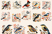 NORTH AMERICA FOLK ART BIRDS CLIPART, an Animal Illustration by Daring Digies (Thumbnail 3 of 10)