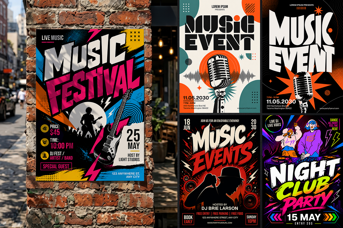 Party Events Flyer Poster Template, a Flyer Template by Miyaji75 (Photo 2 of 5)