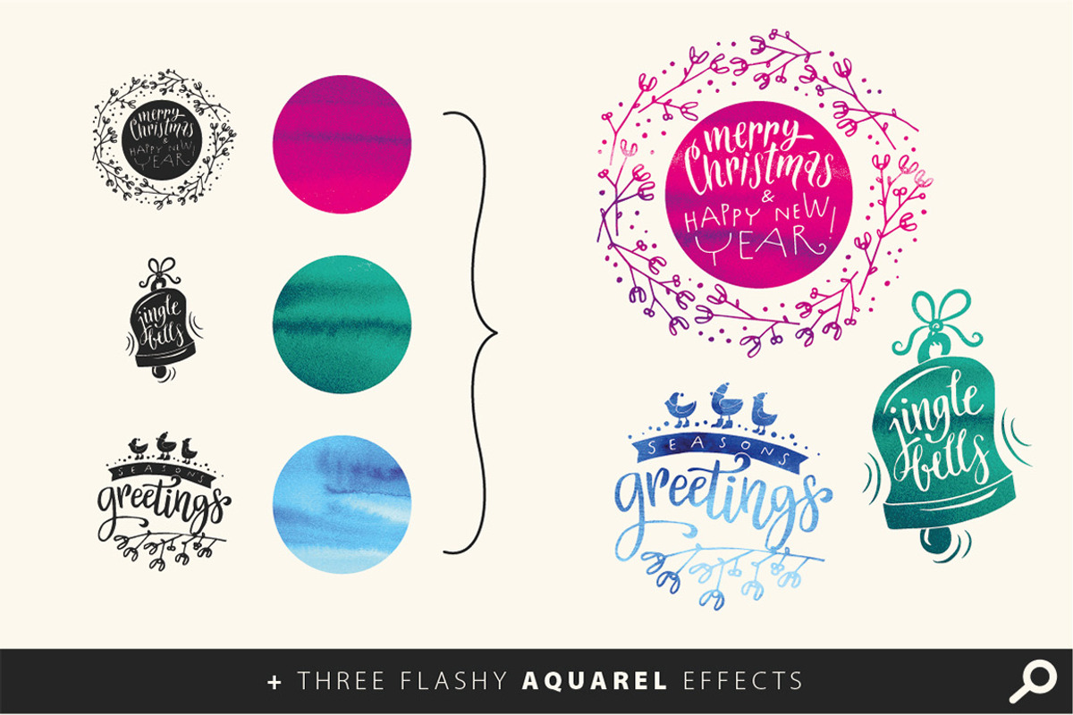 Christmas Calligraphic Badge Pack, a Decorative Illustration by Vitek Graphic (Photo 7 of 7)