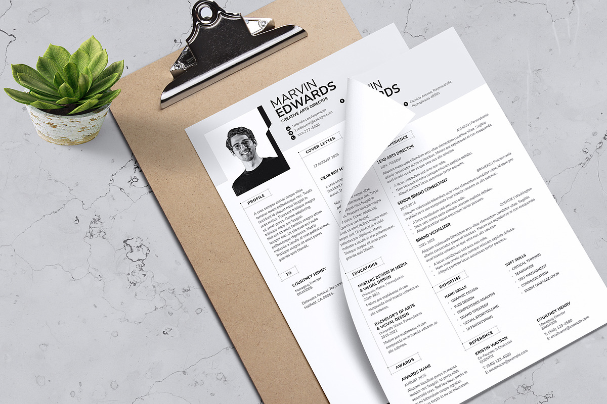 Minimal Resume Word, Photoshop, a Resume Template by Axpand (Photo 6 of 7)