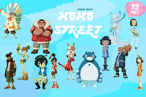 KOKO STREET PNG SET, a Person Illustration by XiXong STUDIO