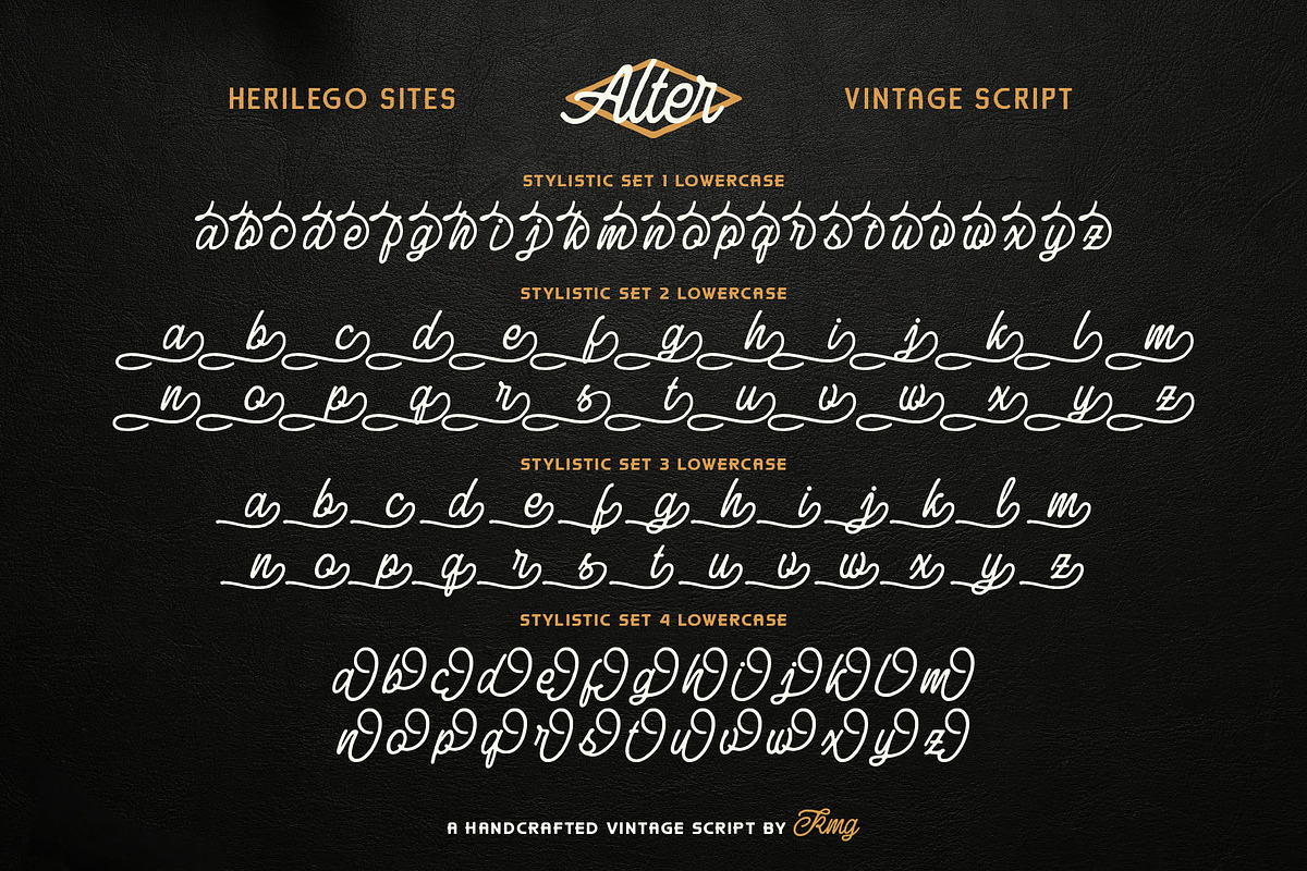 Herilego Sites Typeface, a Script Font by alit design (Photo 8 of 17)