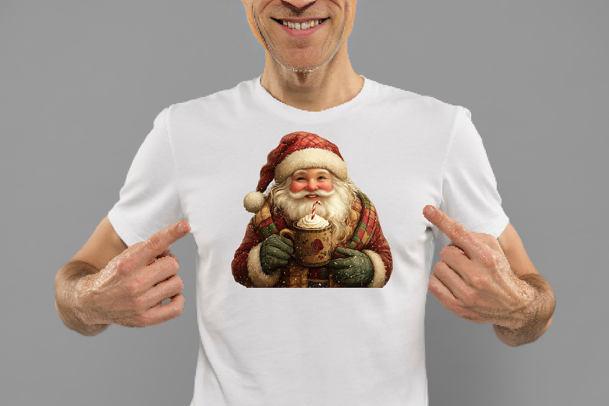 Vintage Santa Claus Wall Art PNG, an Illustration by Daily.Designs (Photo 3 of 5)