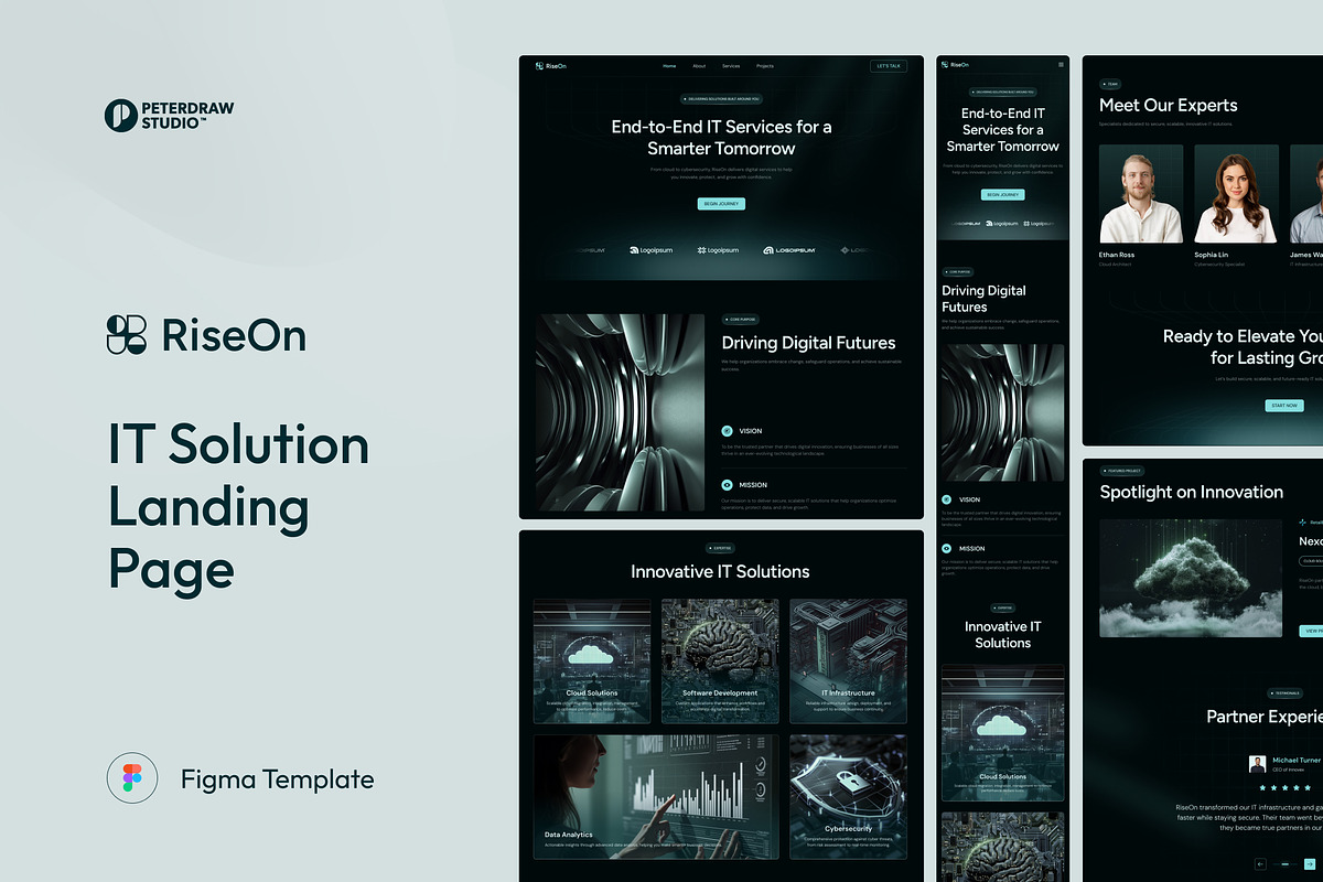 RiseOn - IT Solution Landing Page, a Websites & App Template by peterdraw (Photo 1 of 3)