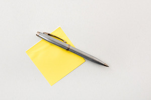 Silver Pen on Yellow Sticky Note, a Business Photo by Davizro's Market
