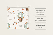 Hedgehog and air balloon, a Pattern Graphic by Olena Kuznietsova (Thumbnail 4 of 10)