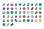 Fruit and Vegetables Line Icons, an Outline Icon by Abstracto-Create (Thumbnail 4 of 7)