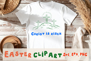 Easter Clipart Crucifixion of Jesus, a Decorative Illustration by Anada Arty