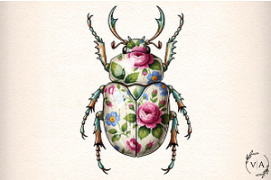 Floral Beetle PNG, an Illustration by Craft Nest
