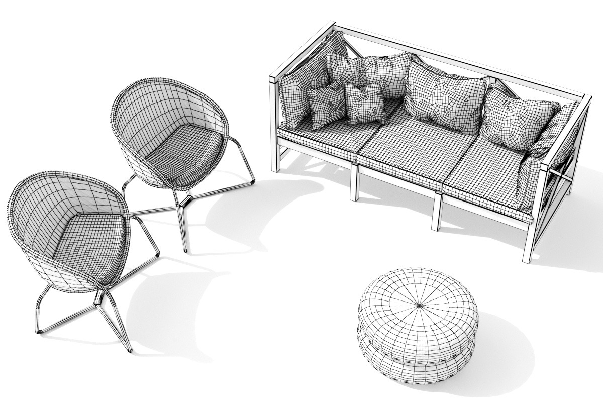 Balcony C - Wicker Outdoor, a Furniture 3D Model by 3DCargo (Photo 4 of 7)