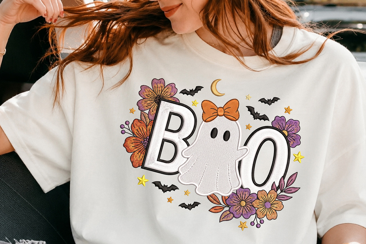 Cute Floral Ghost BOO PNG, an Object Illustration by DreamCafeArt (Photo 3 of 6)