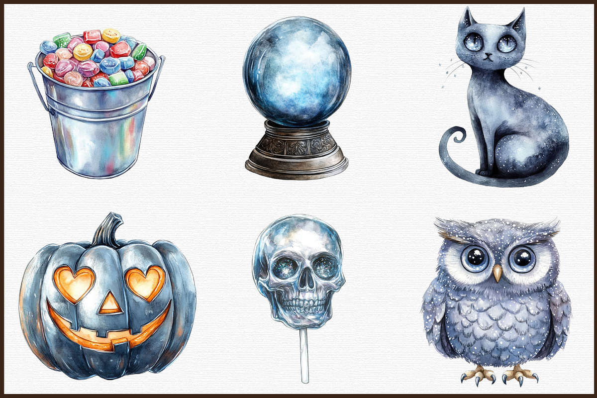 Silver Halloween Clipart, an Illustration by Sublimation Artist (Photo 3 of 6)