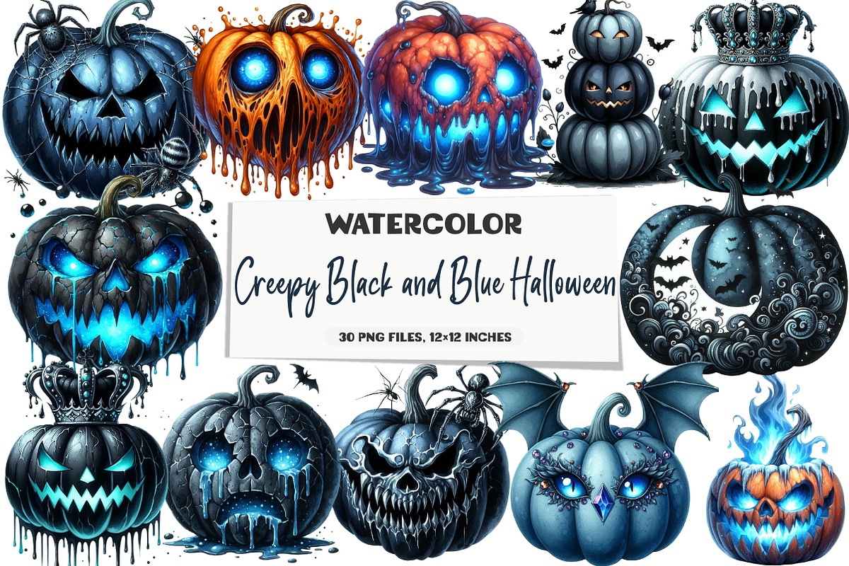 Creepy Black and Blue Halloween Pump, an Illustration by DreamArtGraphic (Photo 1 of 4)