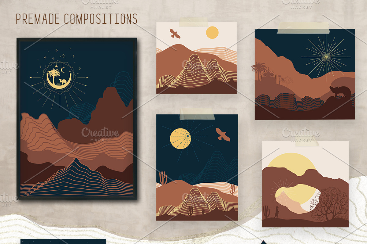 Desert - Boho Landscape Creator, an Animal Illustration by KomannaArt (Photo 3 of 10)