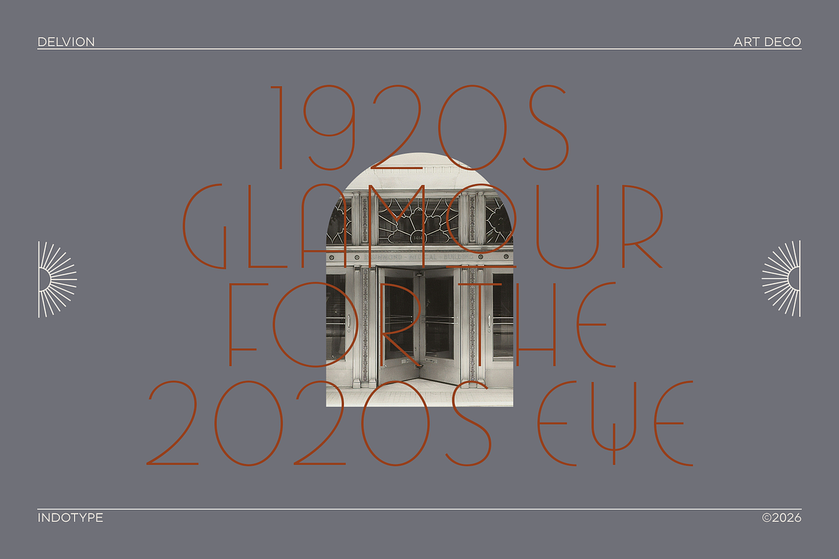 Delvion - Art Deco Typeface, a Sans Serif Font by Indotype Foundry (Photo 4 of 10)