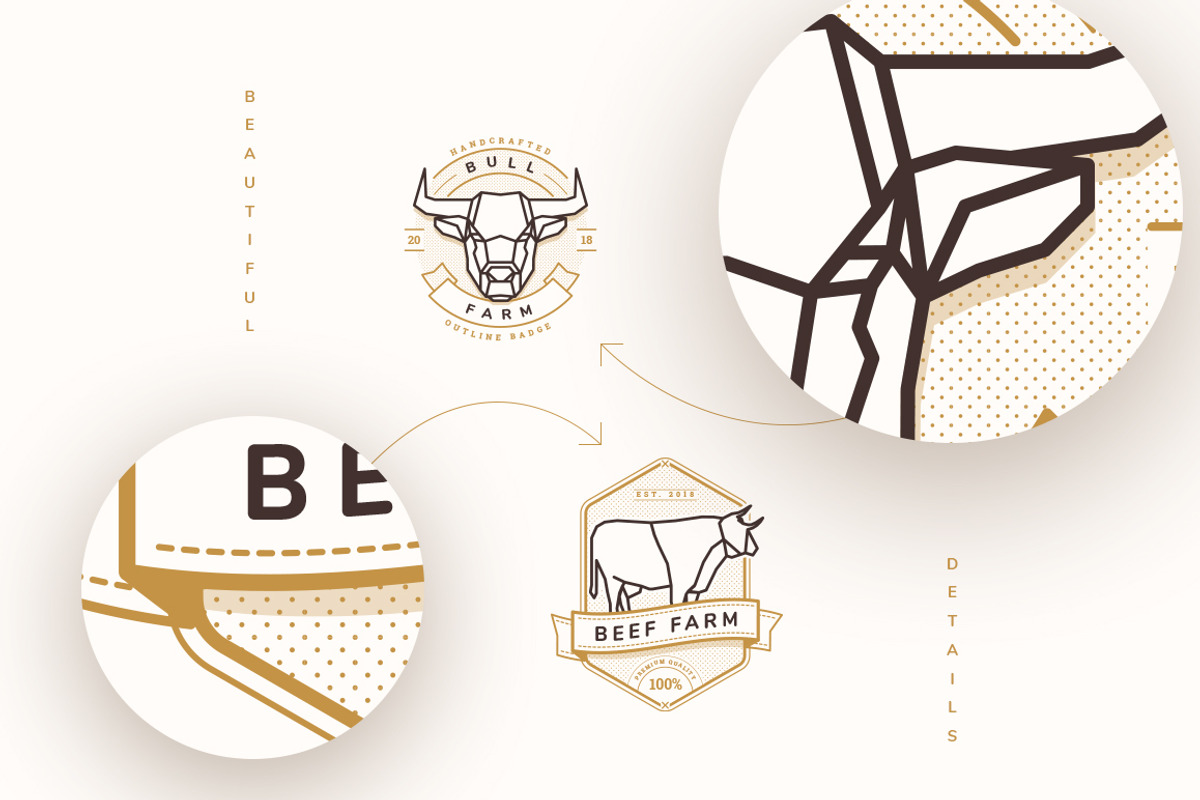Outline Animal Badges, a Branding & Logo Template by blauananas (Photo 7 of 8)