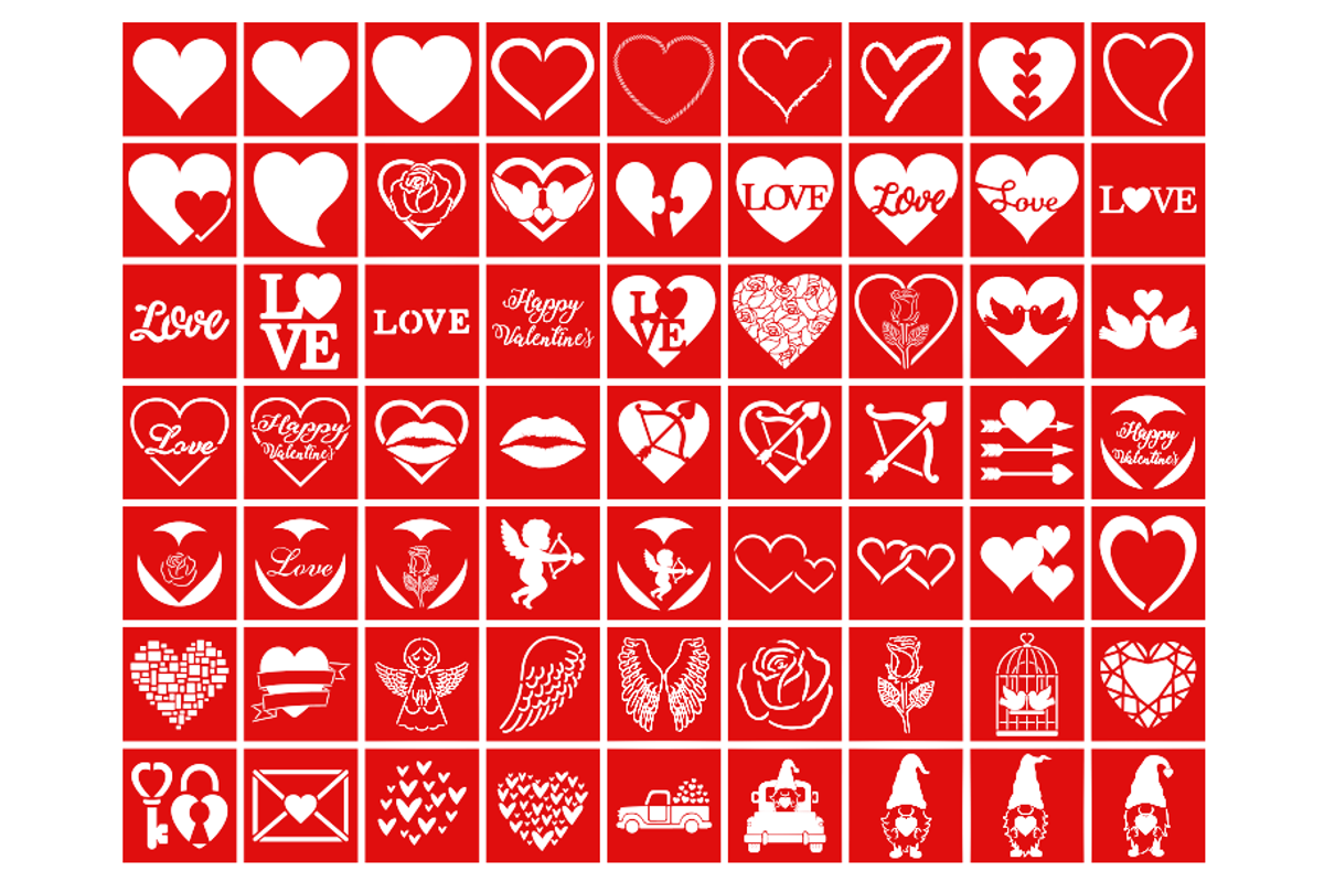 Heart Stencil Valentine Heart Bundle, an Object Graphic by Doodle Cloud Studio (Photo 2 of 2)