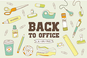Back to Office Hand Drawn Clipart