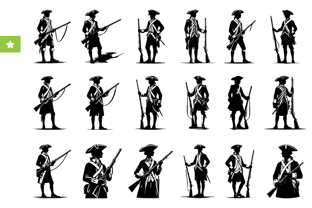 Revolutionary Soldier Silhouette Set, an Object Graphic by RT Studio (Photo 1 of 3)