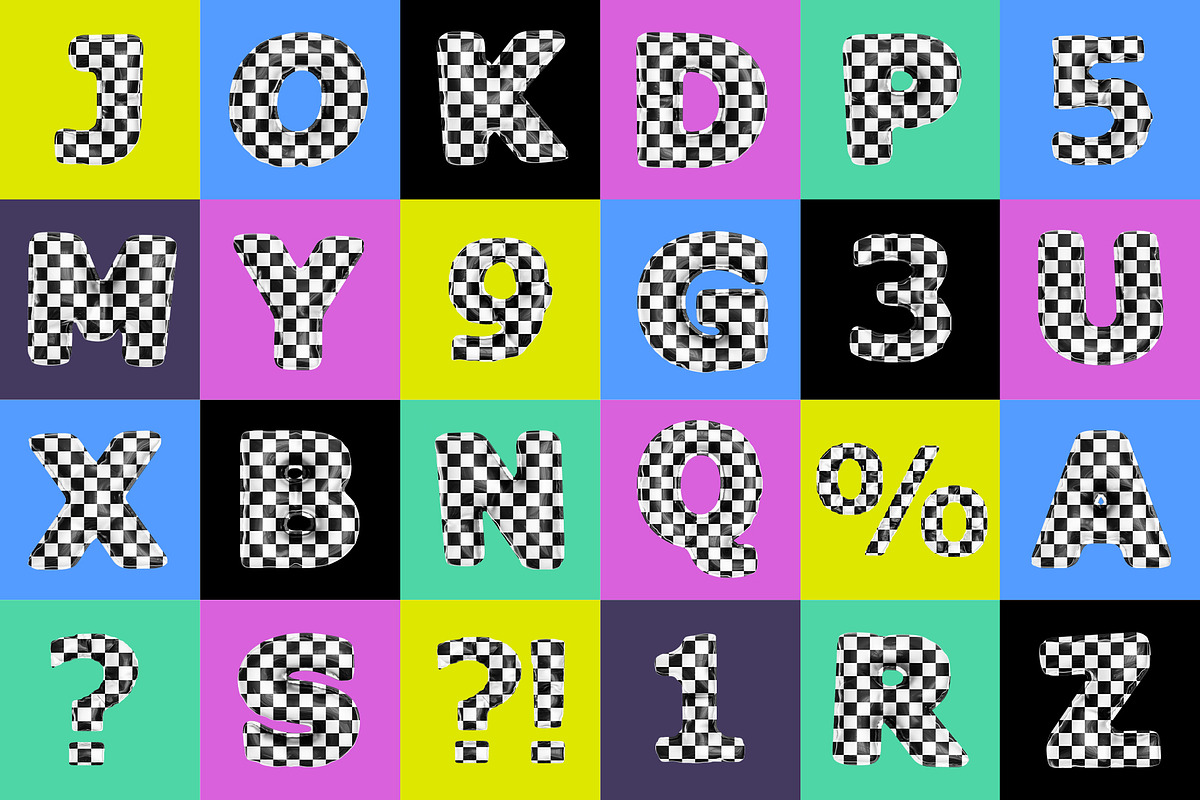 Boom - Postmodern 3D Font, an Object Graphic by Alina Sh (Photo 7 of 8)