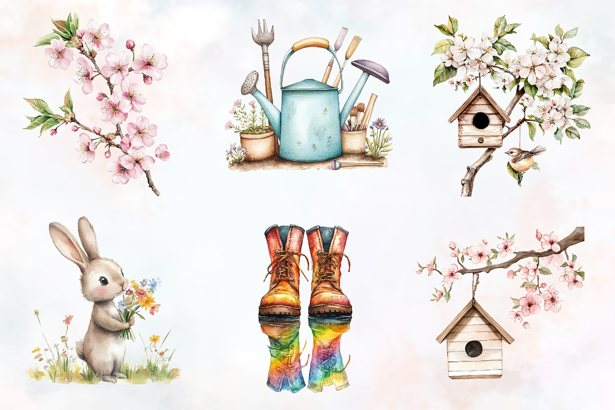 Spring Seasonal Elements Clipart, an Illustration by RobertsArt (Photo 3 of 7)