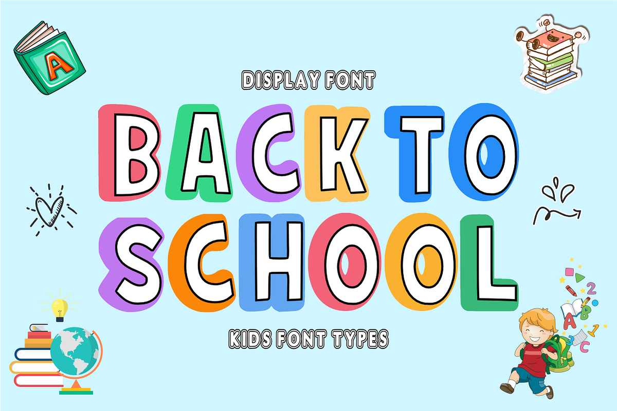 Fancy School - Playful Kids Font, a Sans Serif Font by KiddoGlyphs Studio (Photo 2 of 5)