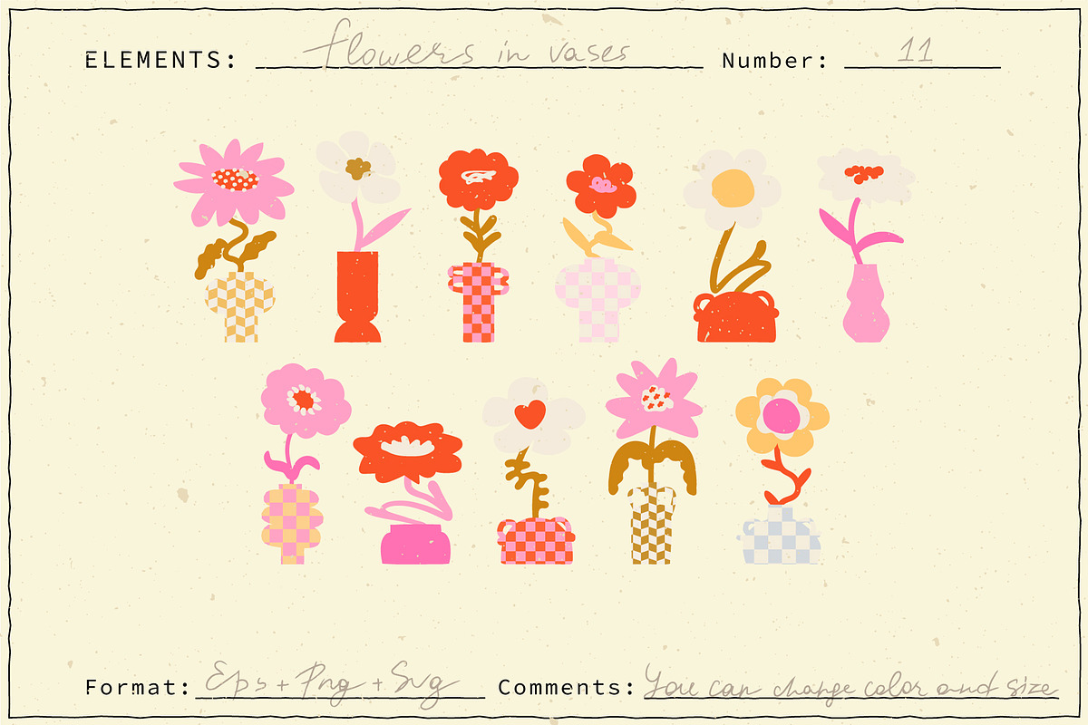Retro Flowers Collection, a Pattern Graphic by NKTN (Photo 4 of 15)