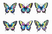 Watercolor Butterflies Clipart, an Illustration by Libby Wishes (Thumbnail 4 of 5)