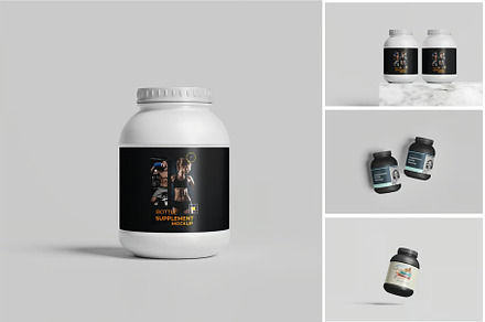 Supplement Bottle Mockup, a Packaging Mockup by xcreativeartstudio