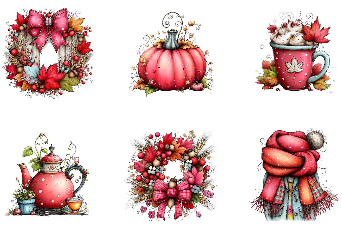 Cozy Autumn Essentials Clipart B., a Seasonal Illustration by CreationArt (Photo 3 of 5)