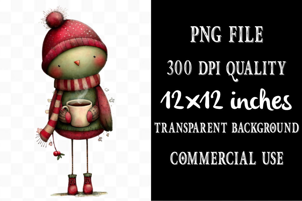 Whimsical Winter Robin Birds Clipart, an Illustration by Designking (Photo 4 of 5)