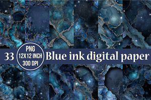 Blue ink digital paper, an Illustration by Craft Nest
