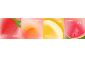 Trendy summer gradient cards, an Illustration by Andrey Yaroslavtsev