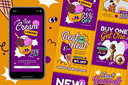 Ice Cream Promo Instagram Pack, a Social Media Template by Aiyari Graphic (Thumbnail 1 of 3)