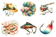 Watercolor Best Fishing Clipart, a Graphic by CitraGraphics (Thumbnail 3 of 4)