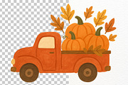 Watercolor Fall Farm Clipart PNG, an Illustration by Nicolle's Colorful Art (Thumbnail 7 of 7)