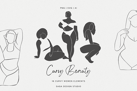Minimal Abstract Curvy Women Art