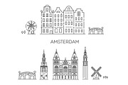 Amsterdam City Line Vector, a Work Illustration by Tettygreen (Thumbnail 2 of 3)