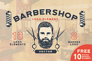 Barbershop Logo Elements Vector, an Illustration by Dawnside Graphic (Thumbnail 1 of 5)