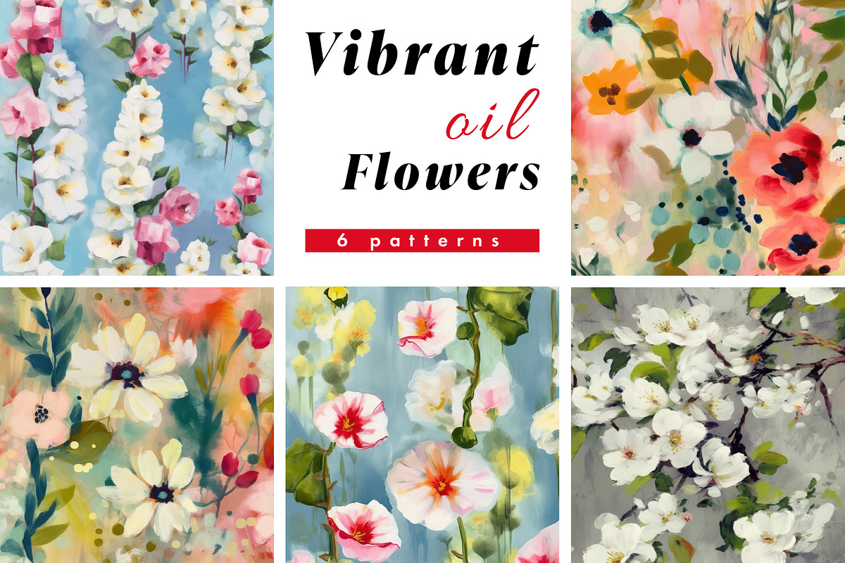 Vibrant Botanical Oil Floral Patterns