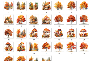 Fall Woodland Forest Clipart