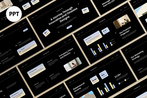 Black Cream Modern Annual Report PPT, a Presentation Template by graphicook